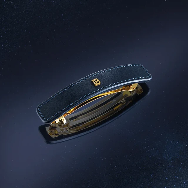 Limited Edition Leather Barrette Cosmic Sapphire - 3