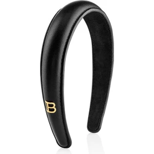Black Leather Puffed Headband