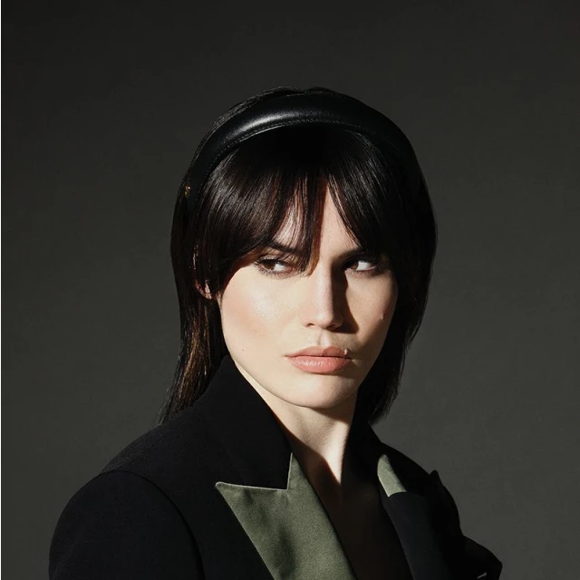 Black Leather Puffed Headband - 4